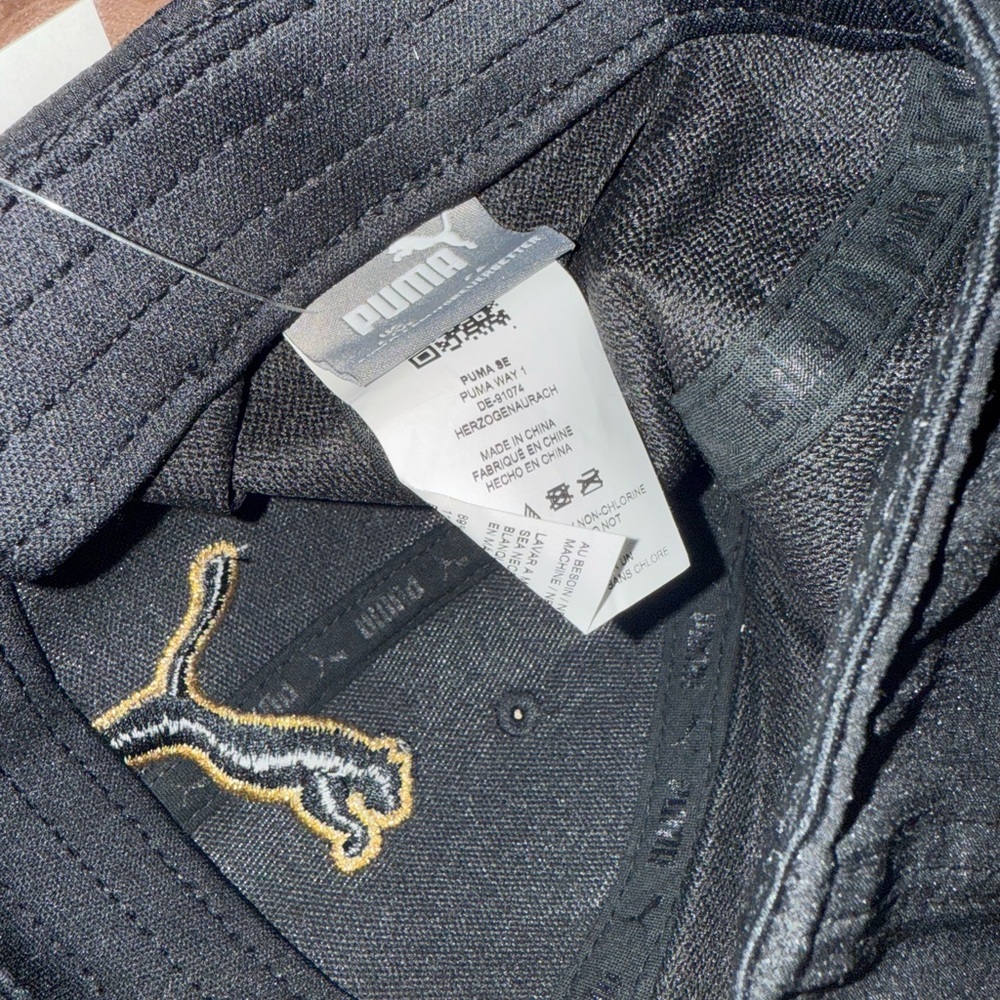 Puma Black Cap with Gold Logo - Picture 3 of 4
